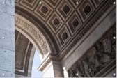 Close-up van de Arc de Triomphe in Parijs  - Foto op Tuinposter - 60 x 40 cm