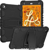 3-laags beschermingsschermframe + pc + siliconen schokbestendige combinatiehoes met houder voor iPad mini 5/4 (zwart)