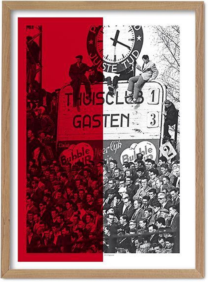 FC Kluif 'De Feijenoorder' poster - 70 x 50 cm - Retro Feyenoord Poster Rood