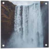 Tuinposter – Waterval  - 50x50cm Foto op Tuinposter  (wanddecoratie voor buiten en binnen)