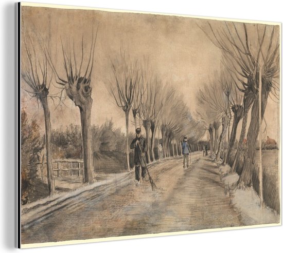 Wanddecoratie Metaal - Aluminium Schilderij - Weg in Etten - Vincent van Gogh - Dibond