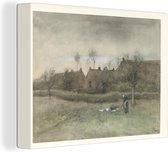 Canvas Schilderij Bleekveld - Schilderij van Anton Mauve - 40x30 cm - Wanddecoratie