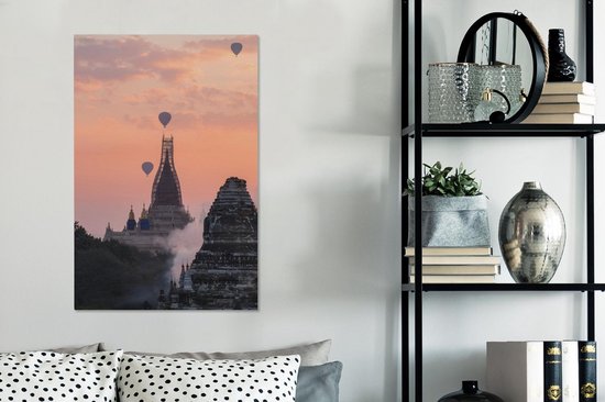 Ananda crépuscule temple Bagan toile 60x90 cm - impression photo sur toile peinture Décoration murale salon / chambre à coucher) / villes d' Asie Peintures Toile