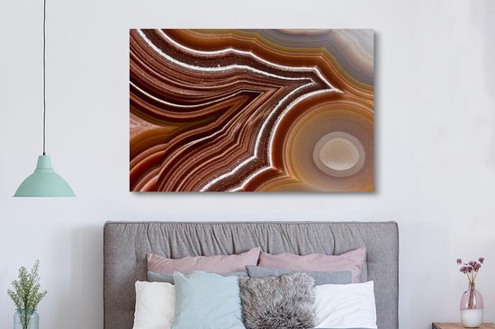 Tableau sur toile Gros plan d'une agate en couches - 150x100 cm - Décoration murale