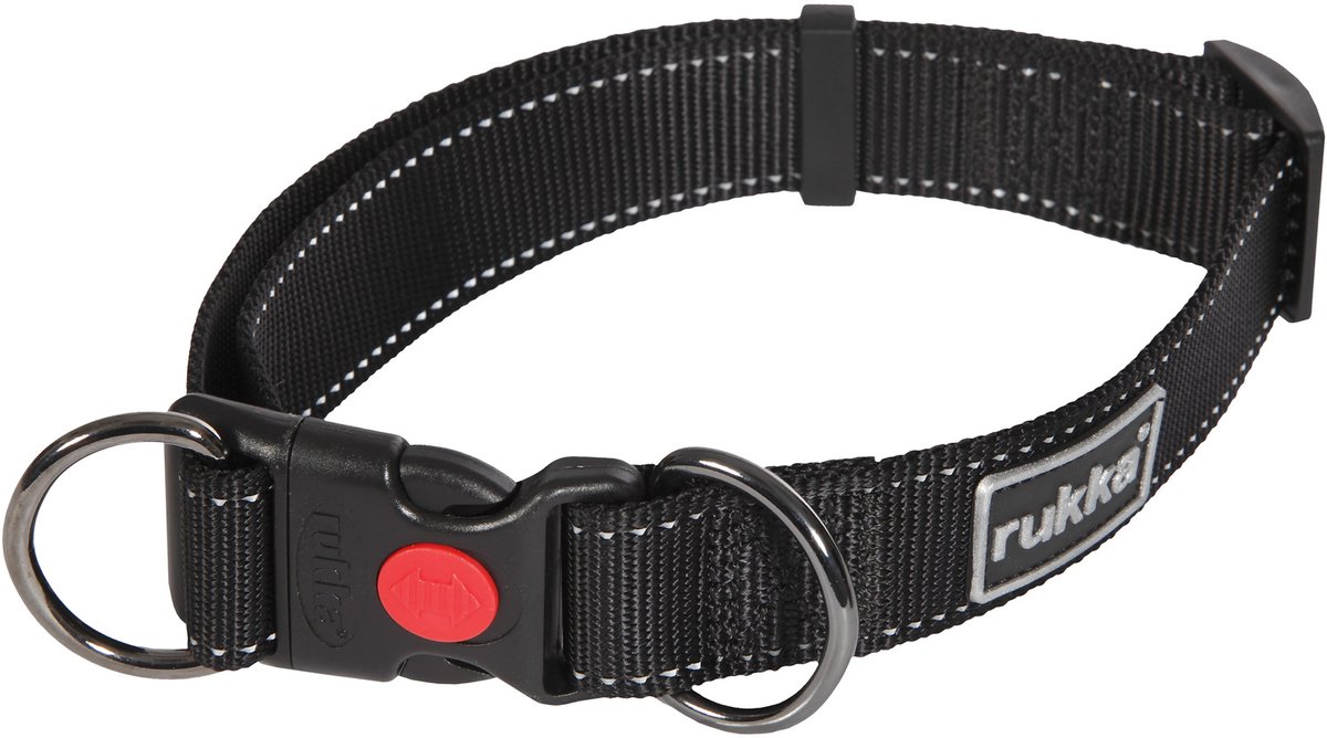 RukkaPets - Verstelbare Hondenhalsband - Zwart- X-Small