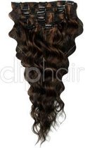 Remy Human Hair extensions wavy 18 - zwart / rood 1B/30#