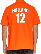 Oranje supporter poloshirt - rugnummer 12 - Holland / Nederland fan shirt / kleding voor heren S