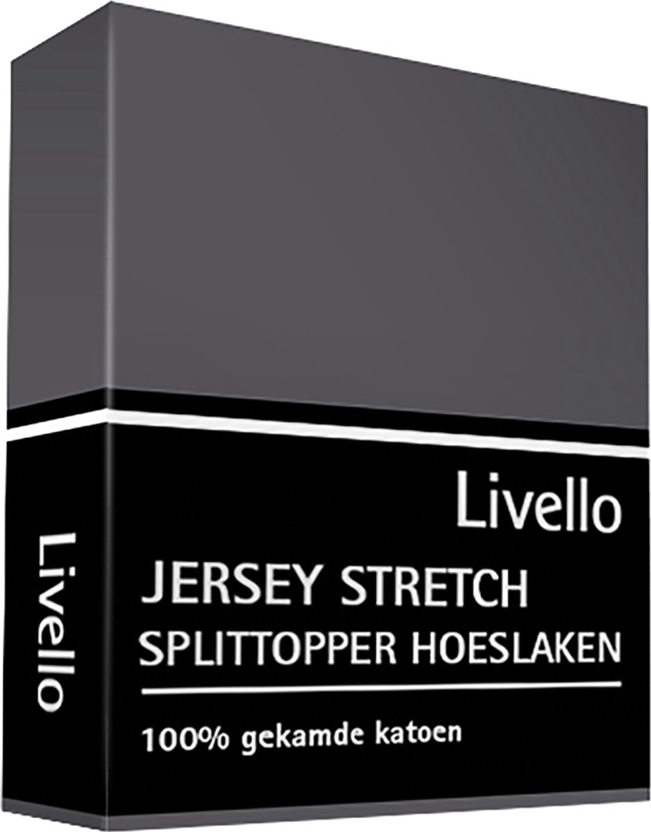 Livello Hoeslaken Jersey splittopper Dark Grey 160x200/210