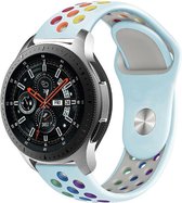 Siliconen Smartwatch bandje - Geschikt voor  Samsung Galaxy Watch sport band 46mm - lichtblauw kleurrijk - Horlogeband / Polsband / Armband