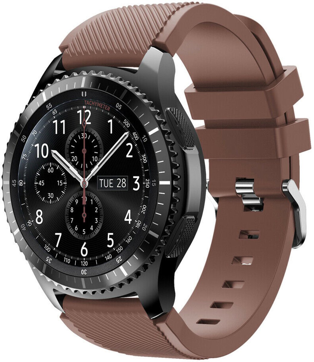 Siliconen bandje geschikt voor Samsung Galaxy Watch - 46mm - koffiebruin