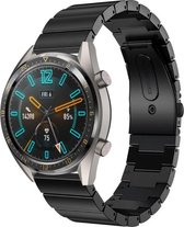 Stalen Smartwatch bandje - Geschikt voor  Huawei Watch GT metalen bandje - zwart - 46mm - Horlogeband / Polsband / Armband