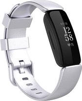 By Qubix Geschikt voor Fitbit Inspire 2 & Ace 3 - Sportbandje met gesp - Maat: Large - Zilver Smartwatchbandje bandje Armband Polsband Strap Band