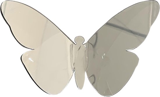 Crearreda Muurstickers Silver Butterflies Junior 9 Stuks