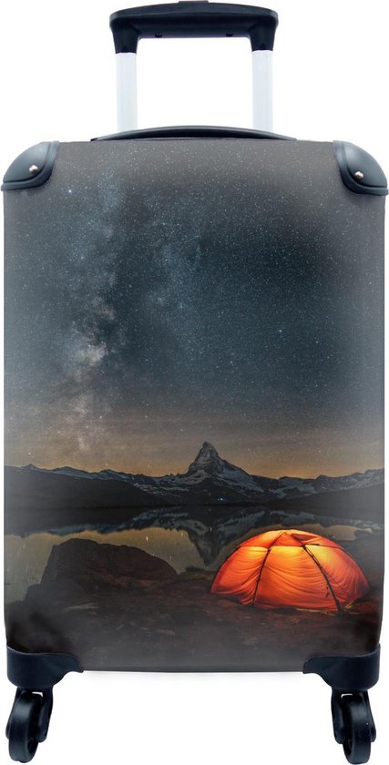 Valise - Une tente rouge avec lumière dans la nuit - 35x55x20 cm - Bagage à  main - Trolley | bol.com