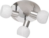 LED Plafondspot - Torna Besina - E14 Fitting - 3-lichts - Rond - Mat Nikkel - Aluminium