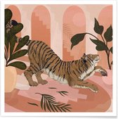 JUNIQE - Poster Easy Tiger -20x20 /Roze