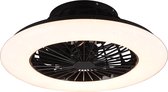 LED Plafondlamp met Ventilator - Plafondventilator - Trion Romina - 30W - Aanpasbare Kleur - Rond - Mat Zwart - Kunststof - BES LED