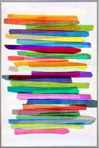 JUNIQE - Poster met kunststof lijst Colorful Stripes 1 -20x30