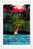 JUNIQE - Poster in houten lijst hawaii2 -20x30 /Blauw & Groen