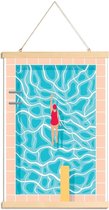 JUNIQE - Posterhanger Pool -40x60 /Blauw & Oranje
