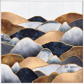 JUNIQE - Poster met kunststof lijst Hills -20x20 /Bruin & Grijs