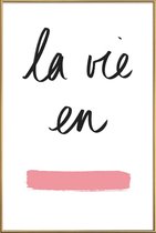 JUNIQE - Poster met kunststof lijst La vie en rose -40x60 /Wit & Zwart