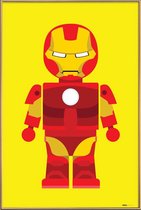 JUNIQE - Poster met kunststof lijst Iron Man Toy -30x45 /Geel & Rood