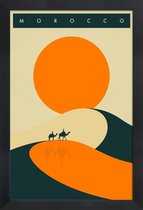JUNIQE - Poster met houten lijst Morocco -13x18 /Ivoor & Oranje