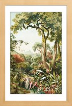 JUNIQE - Poster in houten lijst Botanical Forest -20x30 /Grijs & Groen