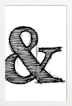 JUNIQE - Poster met houten lijst Ampersand Poster 1 -13x18 /Wit &