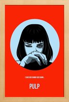 JUNIQE - Poster met houten lijst Mia Wallace Pulp Fiction -13x18 /Rood