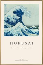 JUNIQE - Poster met kunststof lijst Hokusai - The Great Wave off