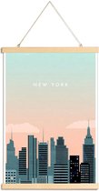 JUNIQE - Posterhanger New York - retro -20x30 /Grijs