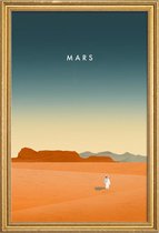 JUNIQE - Poster met houten lijst Mars - retro -40x60 /Oranje
