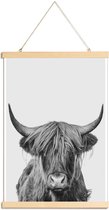 JUNIQE - Posterhanger Highland Cow Classic -20x30 /Wit & Zwart