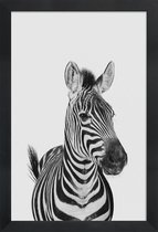 JUNIQE - Poster in houten lijst Zebra Classic -20x30 /Wit & Zwart