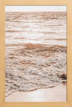 JUNIQE - Poster met houten lijst Golden Beach -13x18 /Bruin & Ivoor