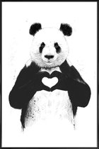 JUNIQE - Poster in kunststof lijst All You Need Is Love -20x30 /Wit &