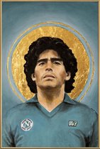 JUNIQE - Poster met kunststof lijst Football Icon - Diego Maradona