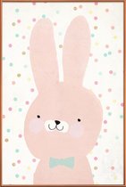 JUNIQE - Poster met kunststof lijst Hase 2 -20x30 /Roze & Wit