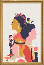 JUNIQE - Poster met houten lijst Phewomenal -20x30 /Oranje & Rood