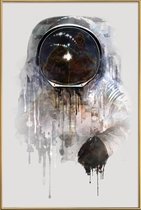 JUNIQE - Poster met kunststof lijst The Astronaut -40x60 /Grijs &