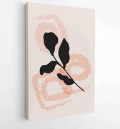 Botanical wall art vector set. Foliage line art drawing with abstract shape. 2 - Moderne schilderijen – Vertical – 1861710928 - 50*40 Vertical