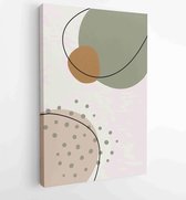 Botanical wall art vector set. Floral and Foliage line art drawing with abstract shape. 1 - Moderne schilderijen – Vertical – 1859438998 - 80*60 Vertical