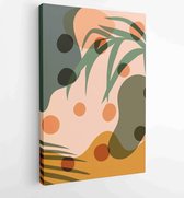 Abstract art textile design with literature or natural tropical line arts painting, Covering greetings cards, cover,print, fabrics. 4 - Moderne schilderijen – Vertical – 1859435743