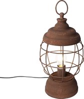 QAZQA lentera - Lampe de table - 1 lumière - H 430 mm - Brun rouille