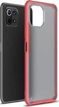 Xiaomi Mi 11 Lite Hoesje - Mobigear - Shockproof Serie - Hard Kunststof Backcover - Rood - Hoesje Geschikt Voor Xiaomi Mi 11 Lite