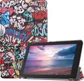 Lenovo Tab E8 Hoes - Mobigear - Tri-Fold Serie - Kunstlederen Bookcase - Graffiti - Hoes Geschikt Voor Lenovo Tab E8