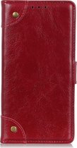 Samsung Galaxy A21 Hoesje - Mobigear - Ranch Serie - Kunstlederen Bookcase - Bordeaux Rood - Hoesje Geschikt Voor Samsung Galaxy A21