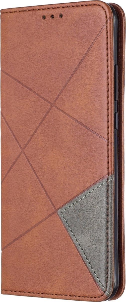 Mobigear Telefoonhoesje geschikt voor Huawei P40 Pro Hoesje | Mobigear Rhombus Slim Bookcase | Pasjeshouder voor 2 Pasjes | Telefoonhoesje voor Pinpas / OV Kaart / Rijbewijs - Bruin